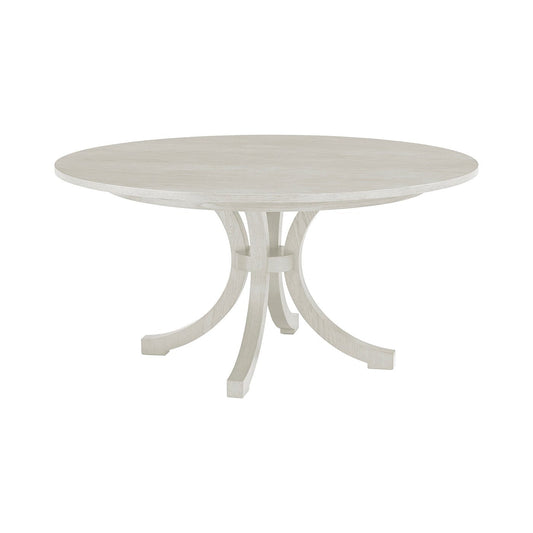 Table à manger ronde blanche de style côtier 