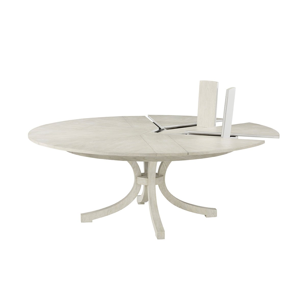 Table à manger ronde blanche de style côtier Jupe 