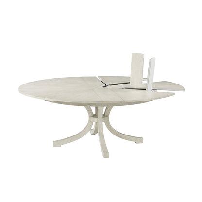 Table à manger ronde blanche de style côtier Jupe 