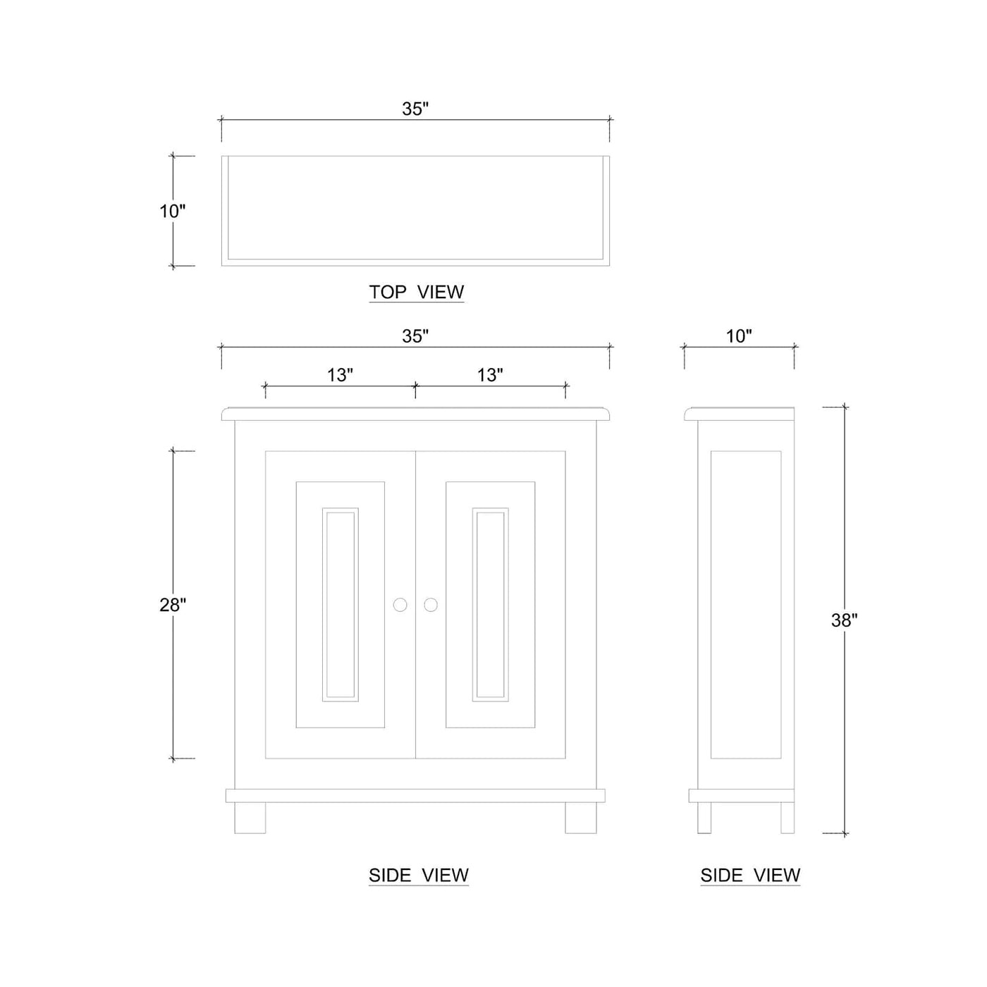 Meuble d'appoint rustique de style ferme - Finition noyer