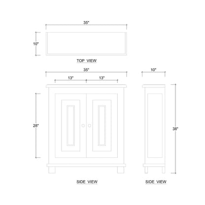 Meuble d'appoint rustique de style ferme - Finition noyer