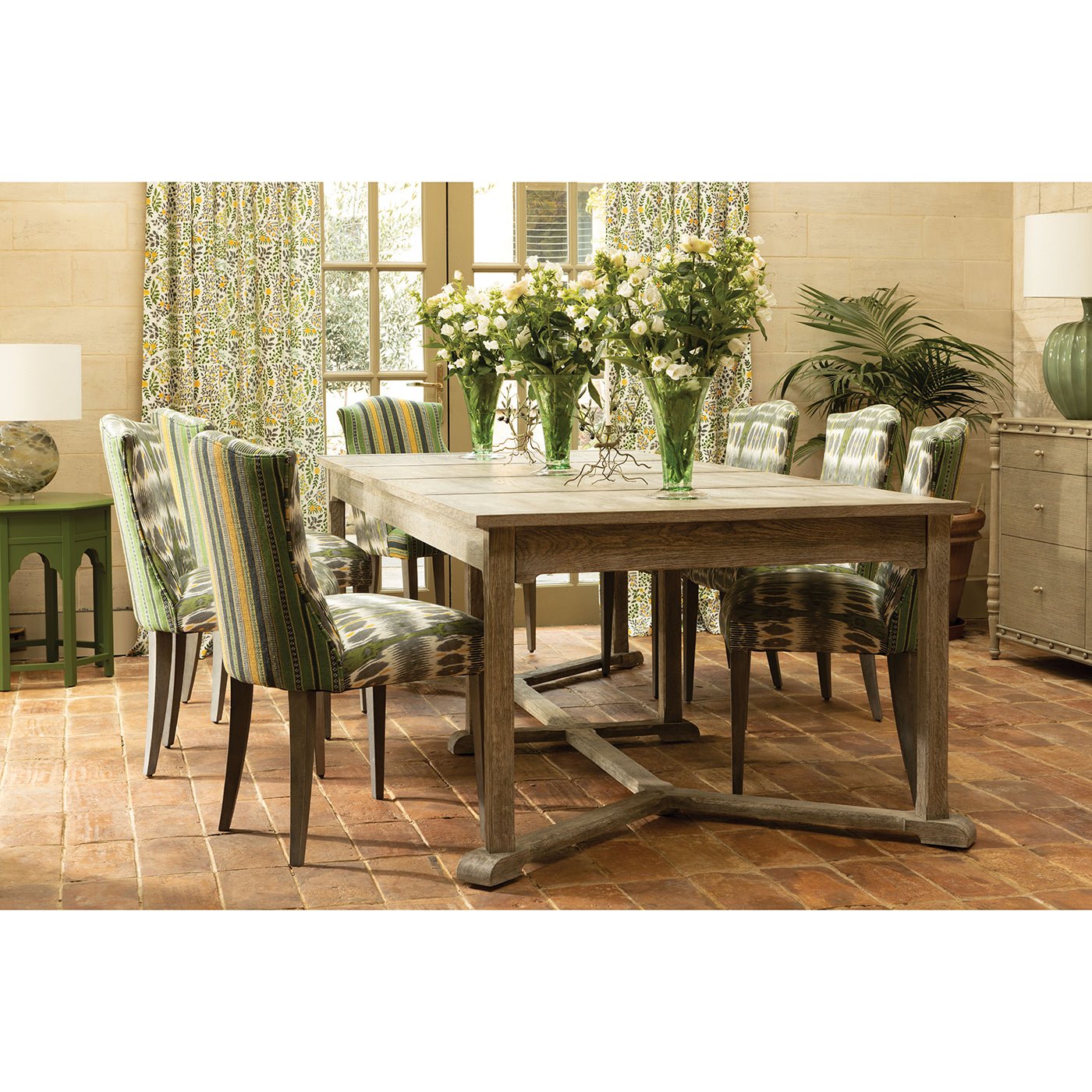 Rustic Grayed Oak Extension Dining Table
