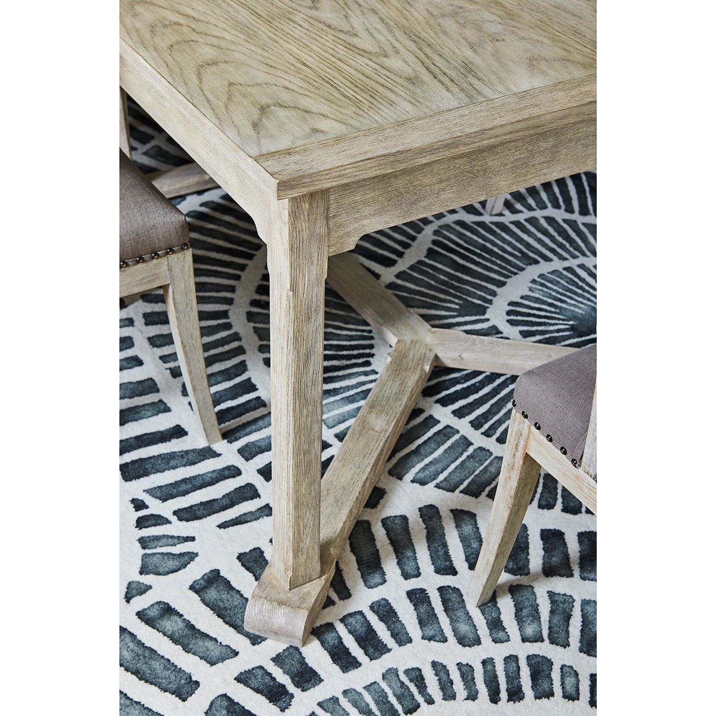 Rustic Grayed Oak Extension Dining Table