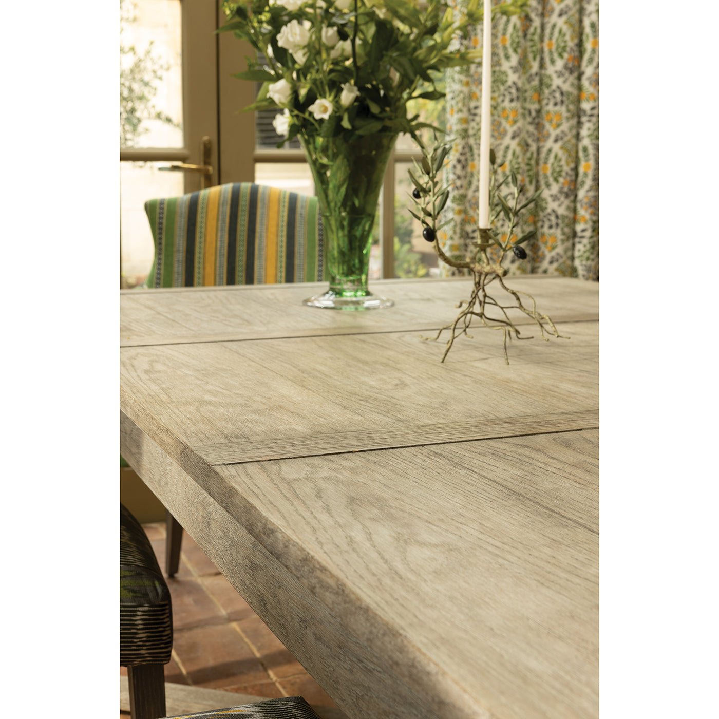 Rustic Grayed Oak Extension Dining Table