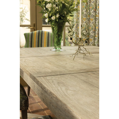 Rustic Grayed Oak Extension Dining Table