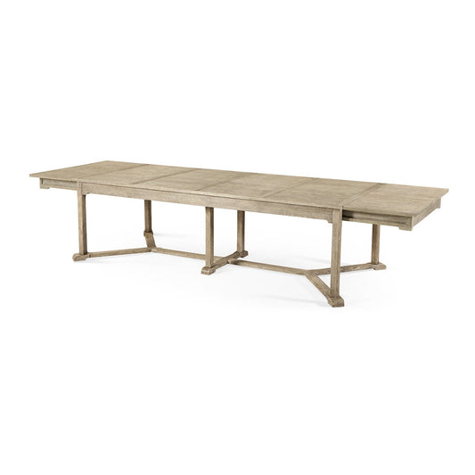 Rustic Grayed Oak Extension Dining Table