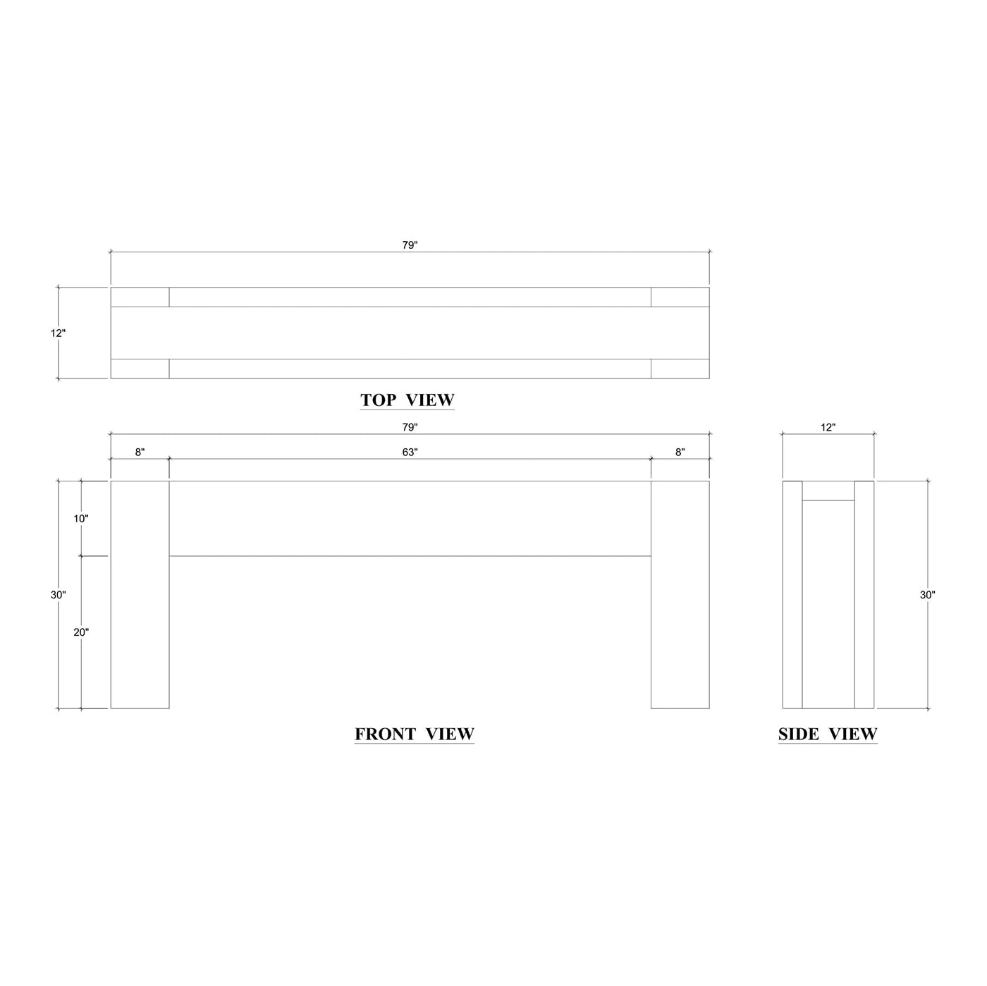 Console rustique minimaliste