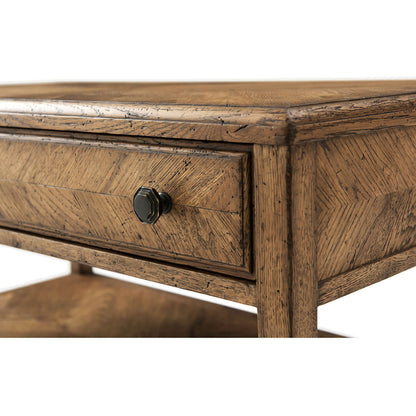 Table de chevet rustique en chêne 