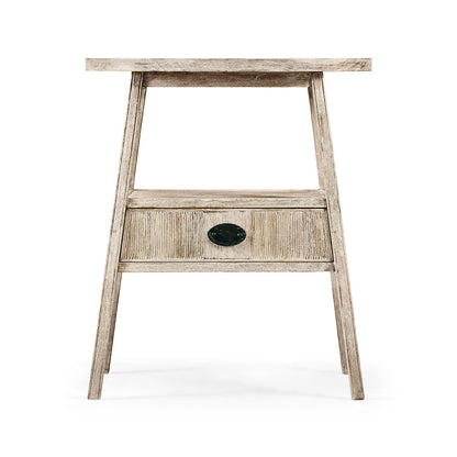 Rustic Washed Oval End Table