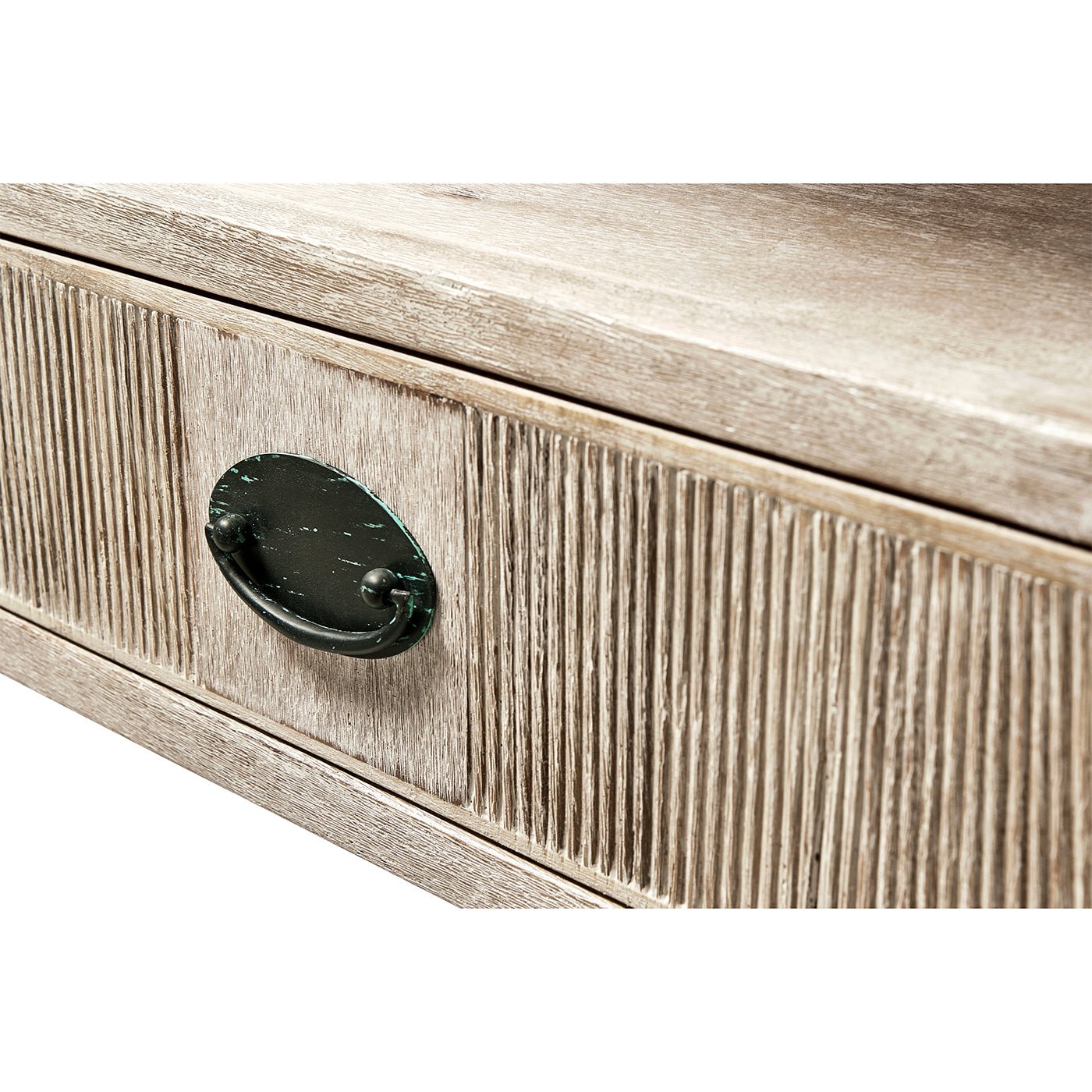 Rustic Washed Oval End Table