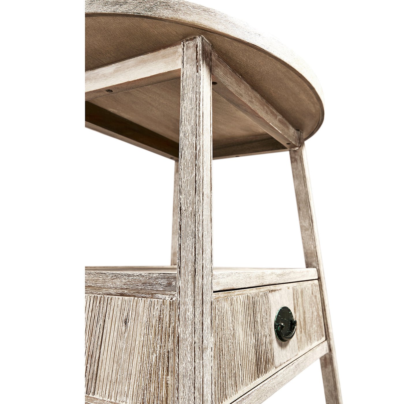 Rustic Washed Oval End Table