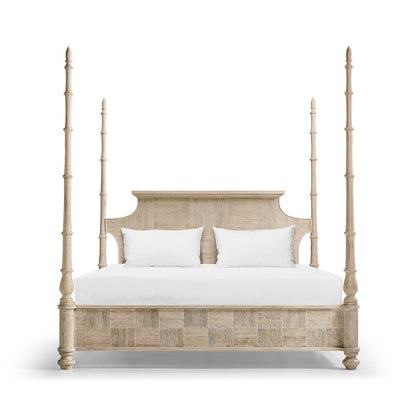 Rustic Washed Pencil Post Bed