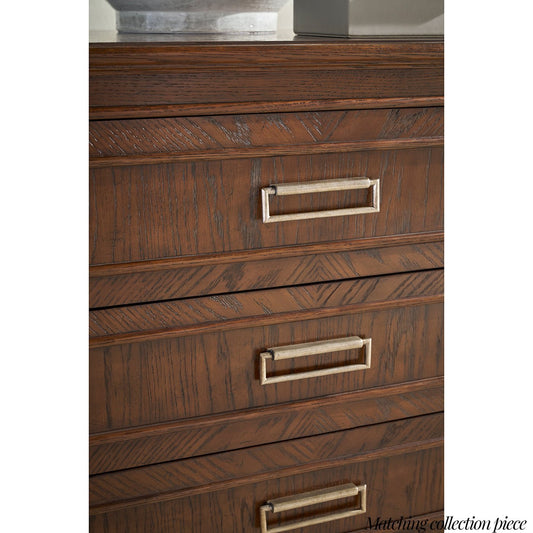 Commode à six tiroirs en chêne brun 