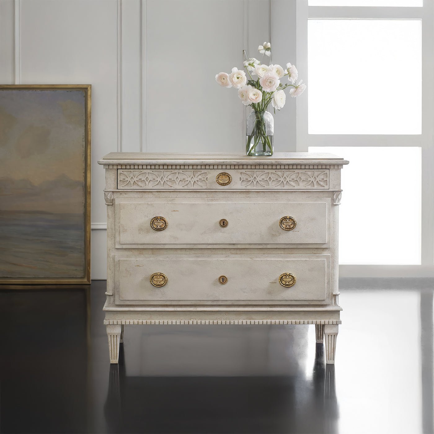 Small Gustavian Style Bedside Chest