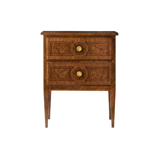 Petite table de chevet en ronce de style Louis XVI