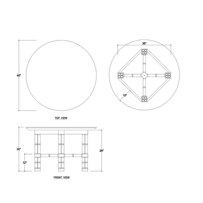 Petite table à manger ronde Palm Beach Regency