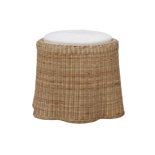 Petit pouf rond en rotin