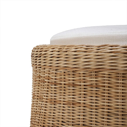 Petit pouf rond en rotin