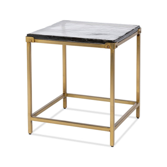 Table d'appoint carrée contemporaine - Finition laiton