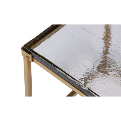 Table d'appoint carrée contemporaine - Finition laiton