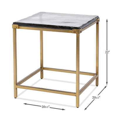 Table d'appoint carrée contemporaine - Finition laiton