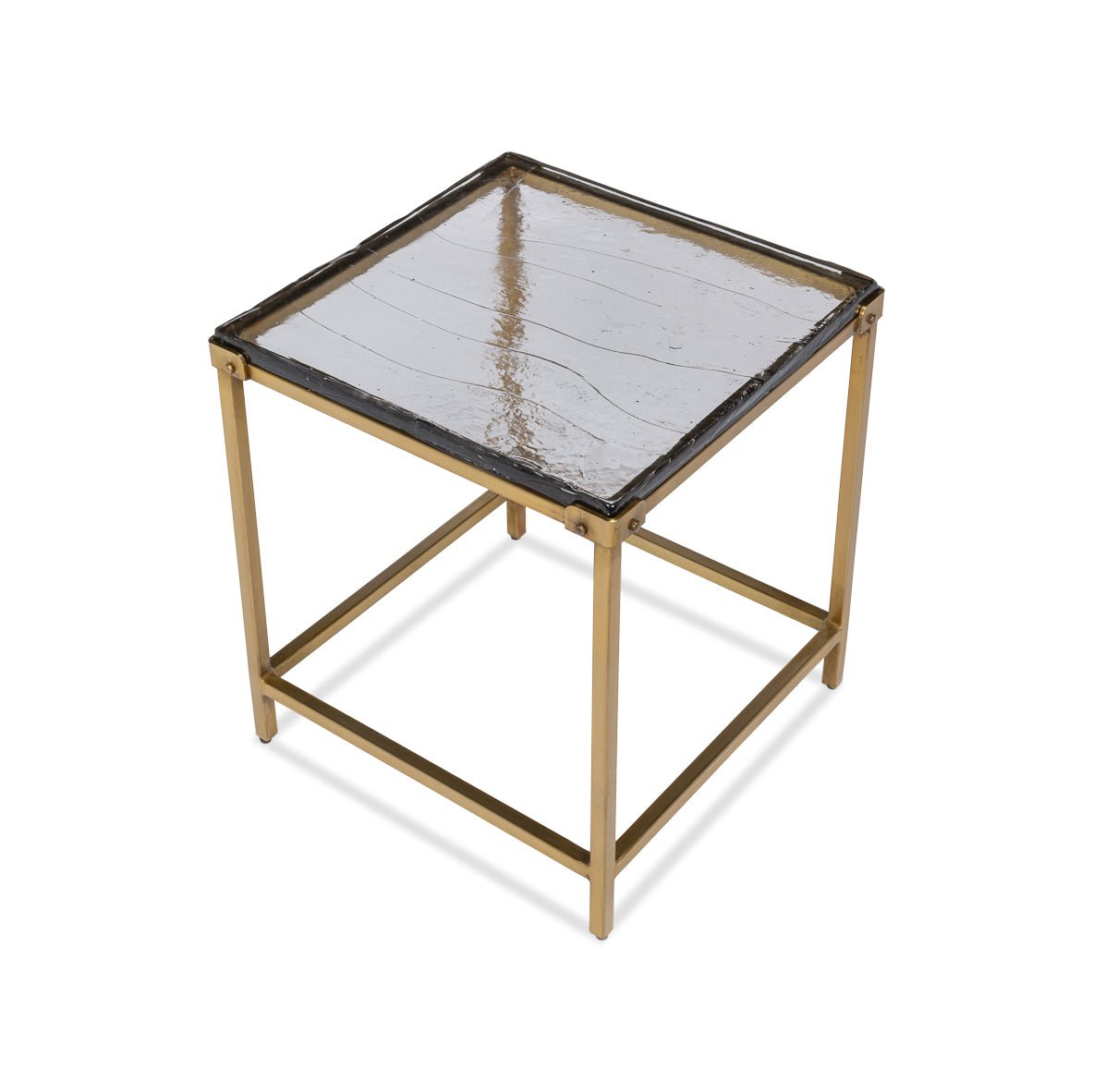 Table d'appoint carrée contemporaine - Finition laiton