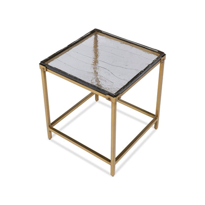 Table d'appoint carrée contemporaine - Finition laiton