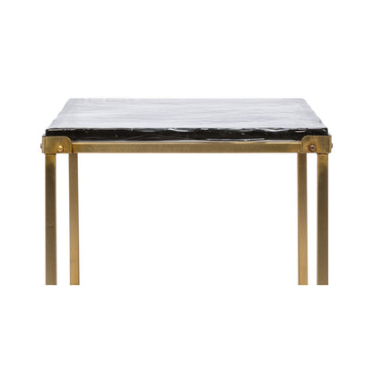 Table d'appoint carrée contemporaine - Finition laiton
