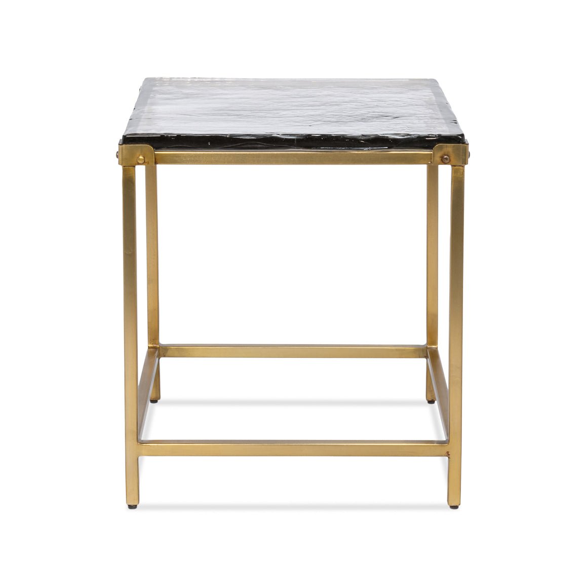 Table d'appoint carrée contemporaine - Finition laiton