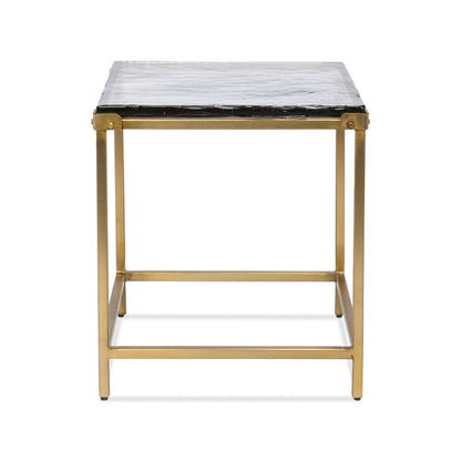 Table d'appoint carrée contemporaine - Finition laiton