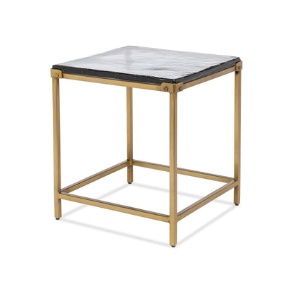 Table d'appoint carrée contemporaine - Finition laiton