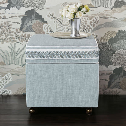 Ottoman Cube de Rangement - Bleu Ciel