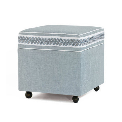 Ottoman Cube de Rangement - Bleu Ciel
