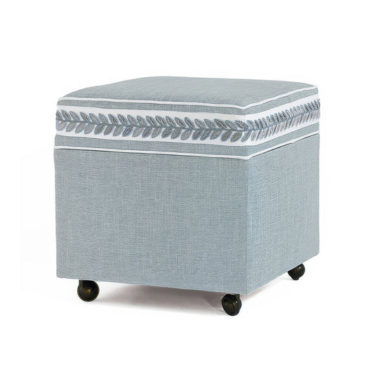 Ottoman Cube de Rangement - Bleu Ciel