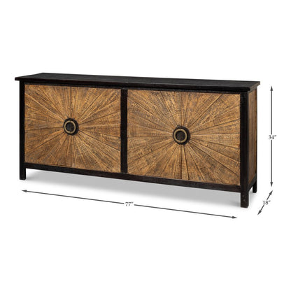 Buffet en bois Sunburst