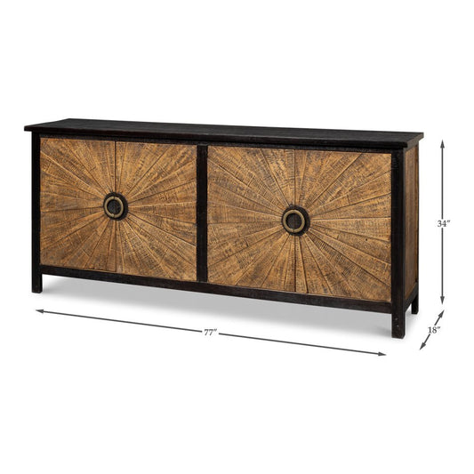 Buffet en bois Sunburst
