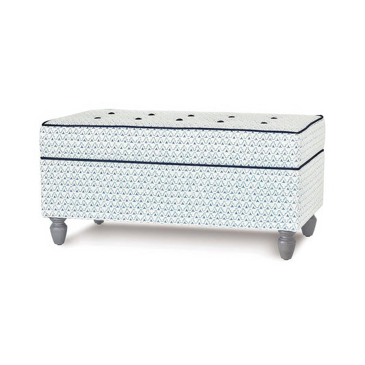 Pouf de rangement à imprimé treillis