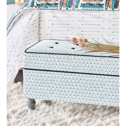 Pouf de rangement à imprimé treillis