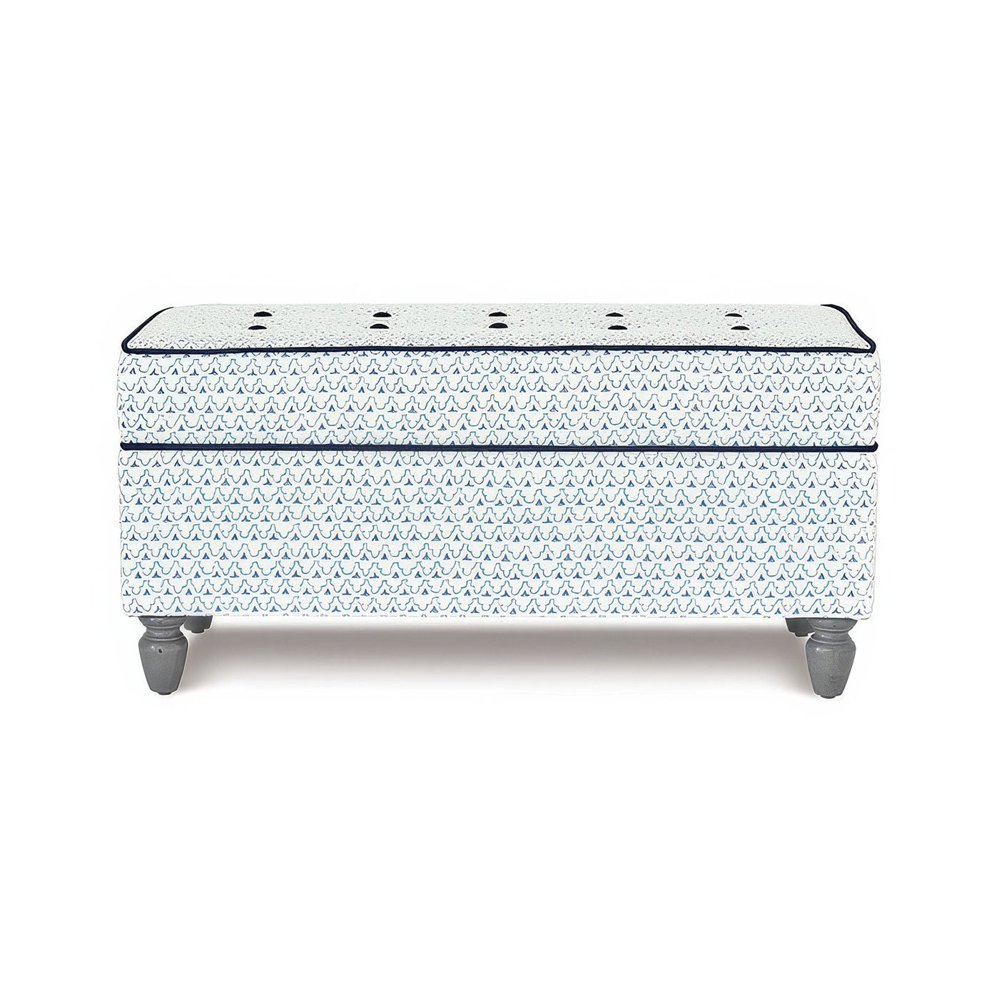 Pouf de rangement à imprimé treillis