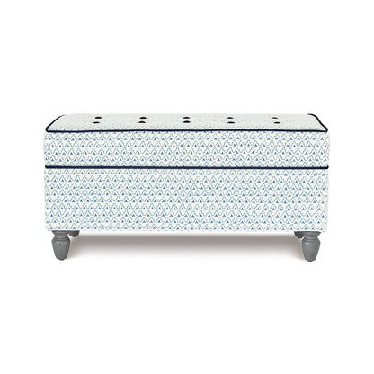 Pouf de rangement à imprimé treillis