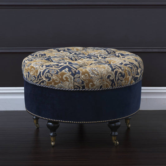 Pouf rond touffeté
