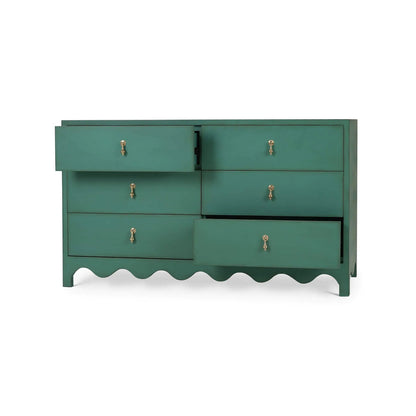 Commode vintage en saule vert