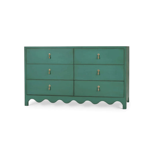 Commode vintage en saule vert