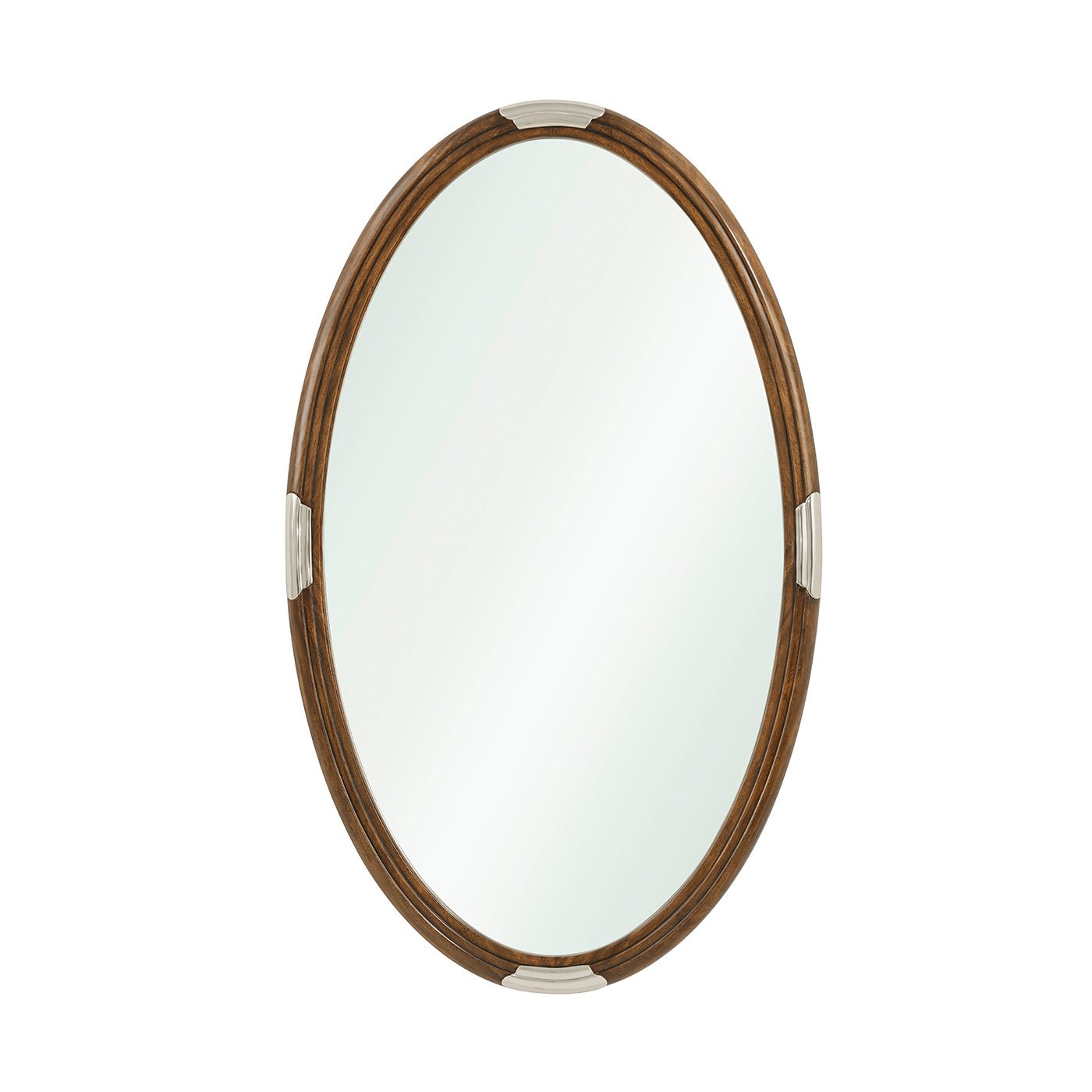 Miroir ovale Art Déco en noyer