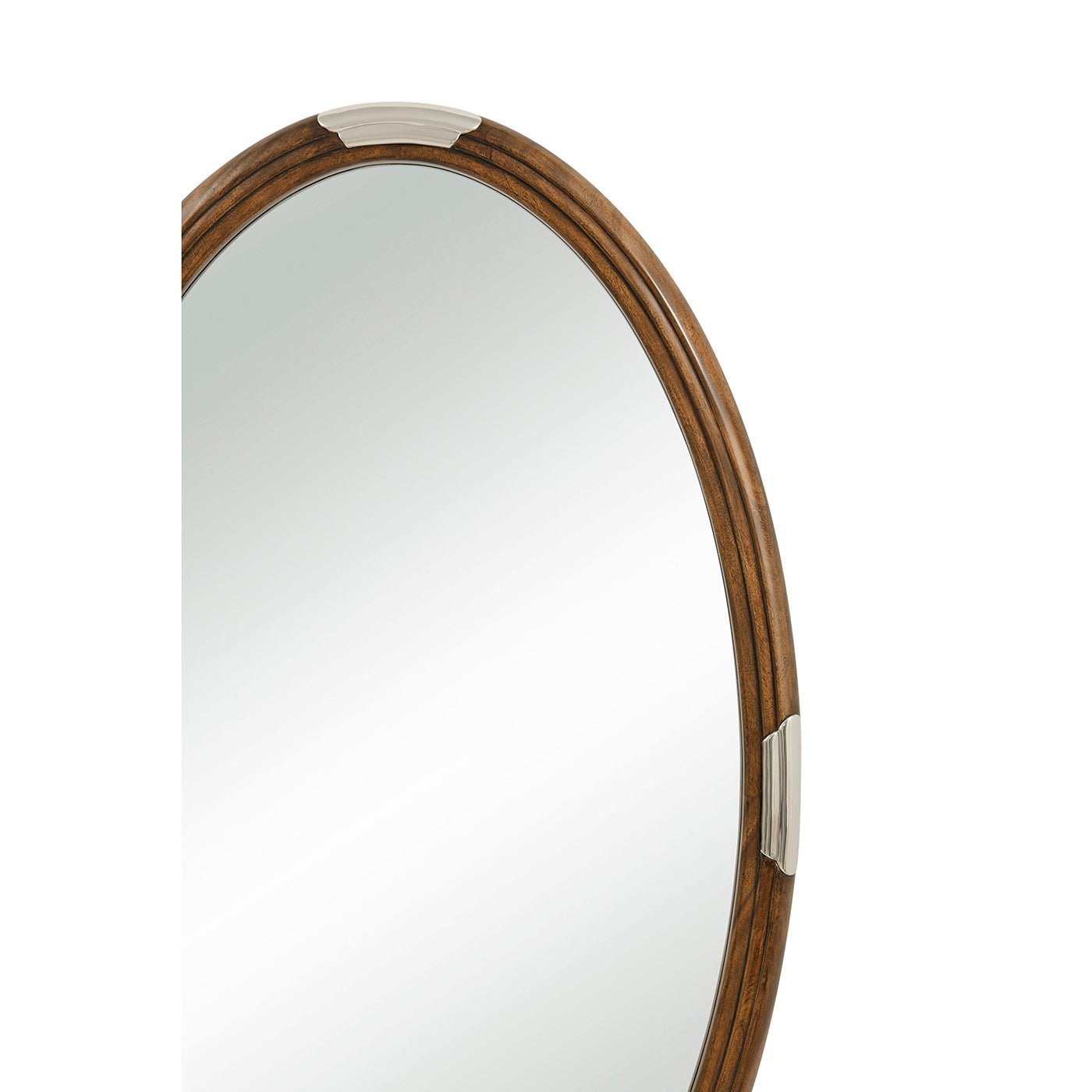 Miroir ovale Art Déco en noyer