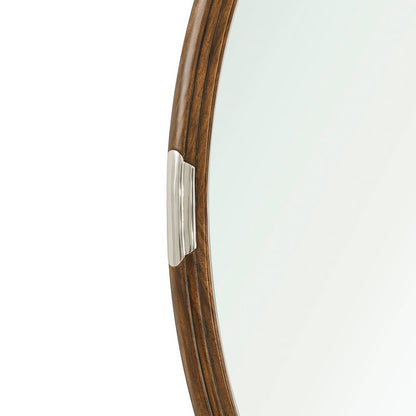 Miroir ovale Art Déco en noyer