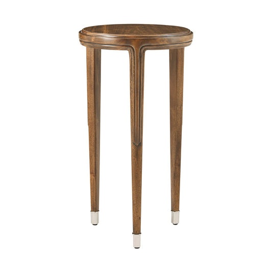 Table d'appoint ronde Art déco en noyer