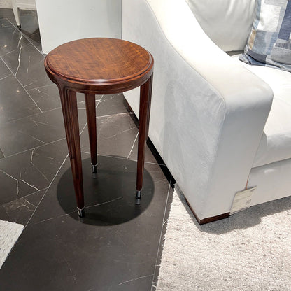 Table d'appoint ronde Art déco en noyer
