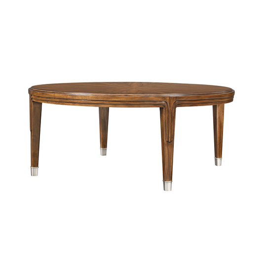 Table basse ronde Art déco en noyer