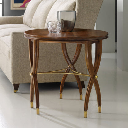 Table d'appoint ronde Art déco en noyer